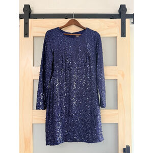 Vince Camuto Women’s Navy Sequin Sheath Dress Size 14 NWT $168 Cocktail Party Ev